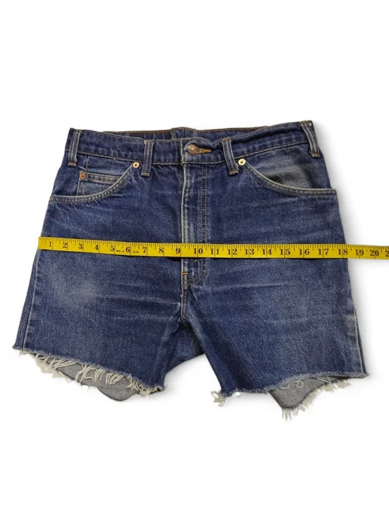 Levi's Orange Tab Vintage 505 Denim Shorts In Distressed Blue Size 30 - Picture 7 of 12